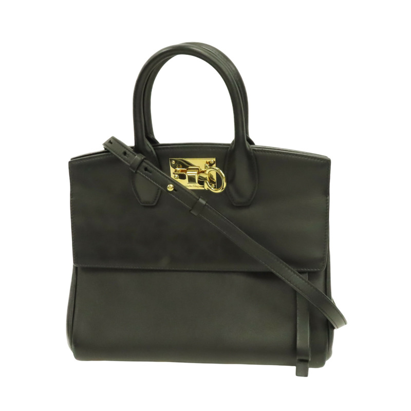 黑色 牛皮 Studio 兩用包【Salvatore Ferragamo 菲拉格慕】 AU-21/H159-0