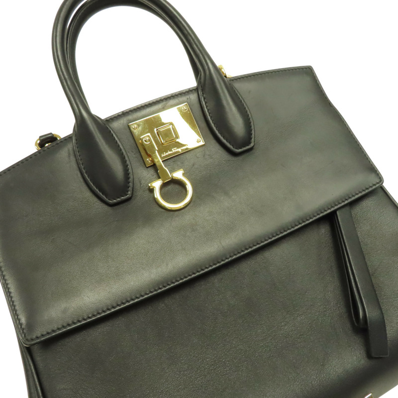 黑色 牛皮 Studio 兩用包【Salvatore Ferragamo 菲拉格慕】 AU-21/H159-12