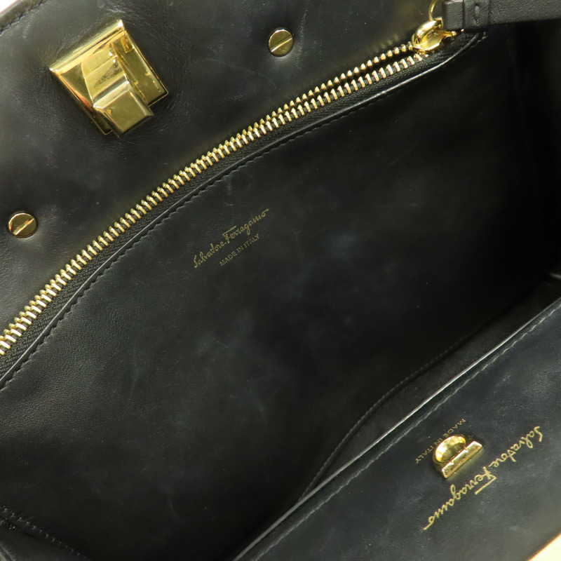 黑色 牛皮 Studio 兩用包【Salvatore Ferragamo 菲拉格慕】 AU-21/H159-18