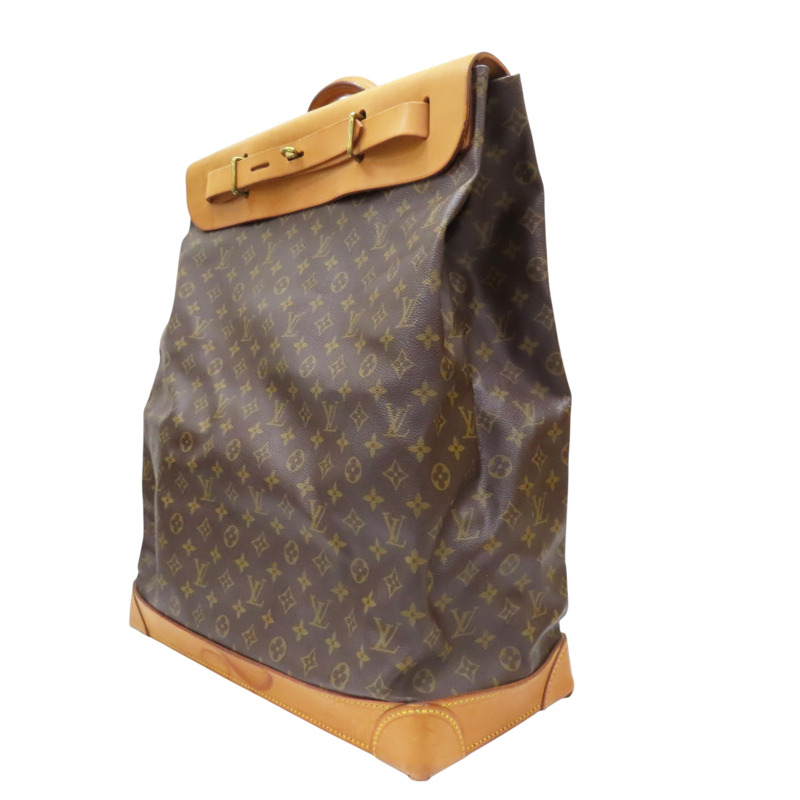 棕色 原花 帆布 Steamer Bag 45 手提包【LOUIS VUITTON LV 路易威登】 M41126-2