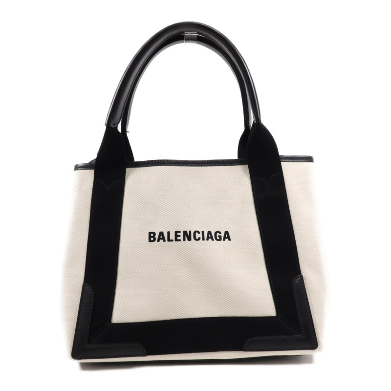 BALENCIAGA 帆布Navy Cabas Small銀扣手挽袋-0