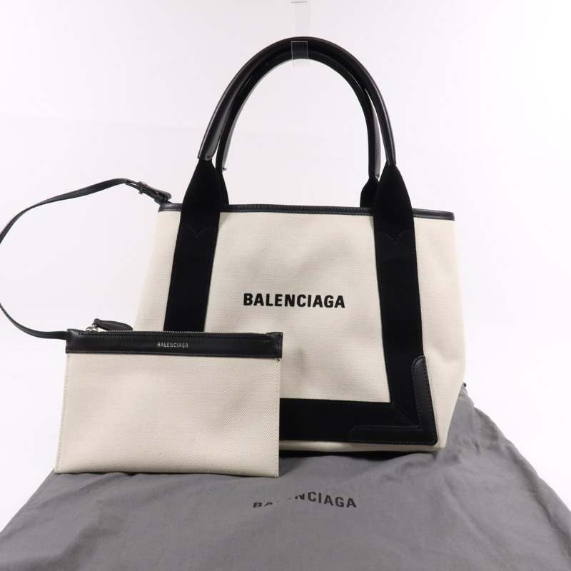 BALENCIAGA 帆布Navy Cabas Small銀扣手挽袋-3