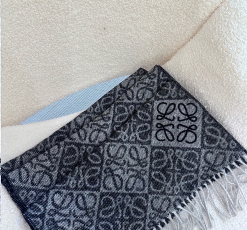 【全🆕】LOEWE Anagram scarf 羅意威羊絨羊毛圍中 深灰色-1