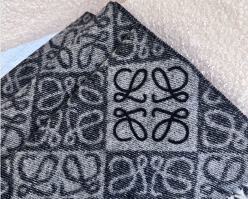 【全🆕】LOEWE Anagram scarf 羅意威羊絨羊毛圍中 深灰色-2