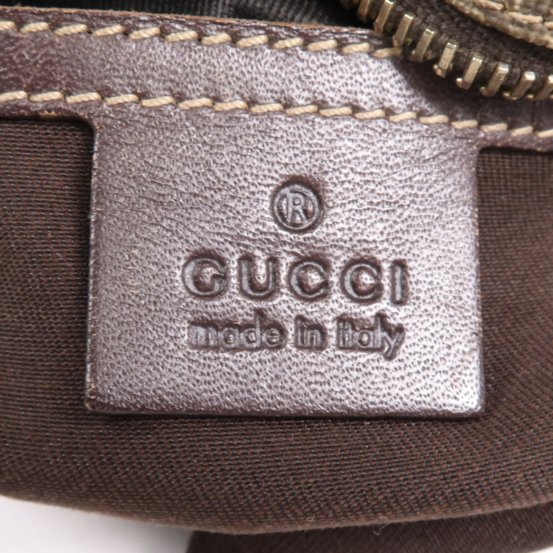 GUCCI 塗層帆布Shoulder Bag金扣肩背袋-12