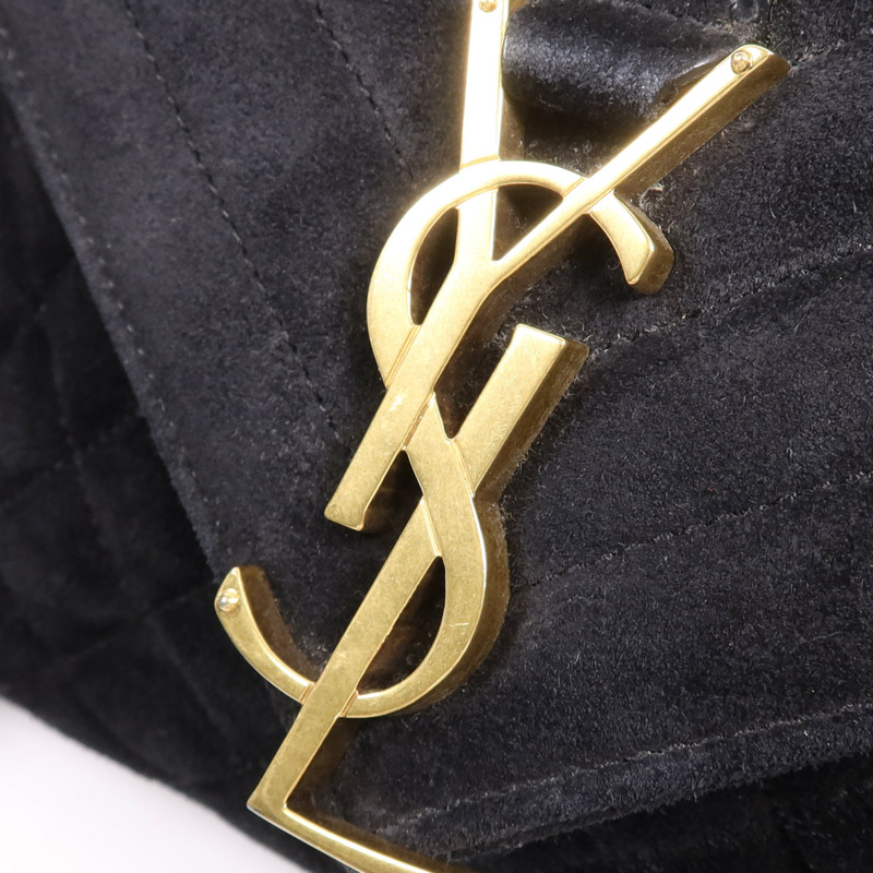 YVES SAINT LAURENT 麂皮皮革Envelope Large金扣鏈帶肩背袋-8