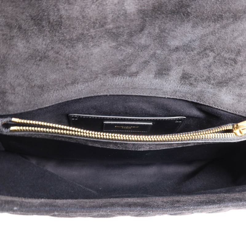 YVES SAINT LAURENT 麂皮皮革Envelope Large金扣鏈帶肩背袋-11