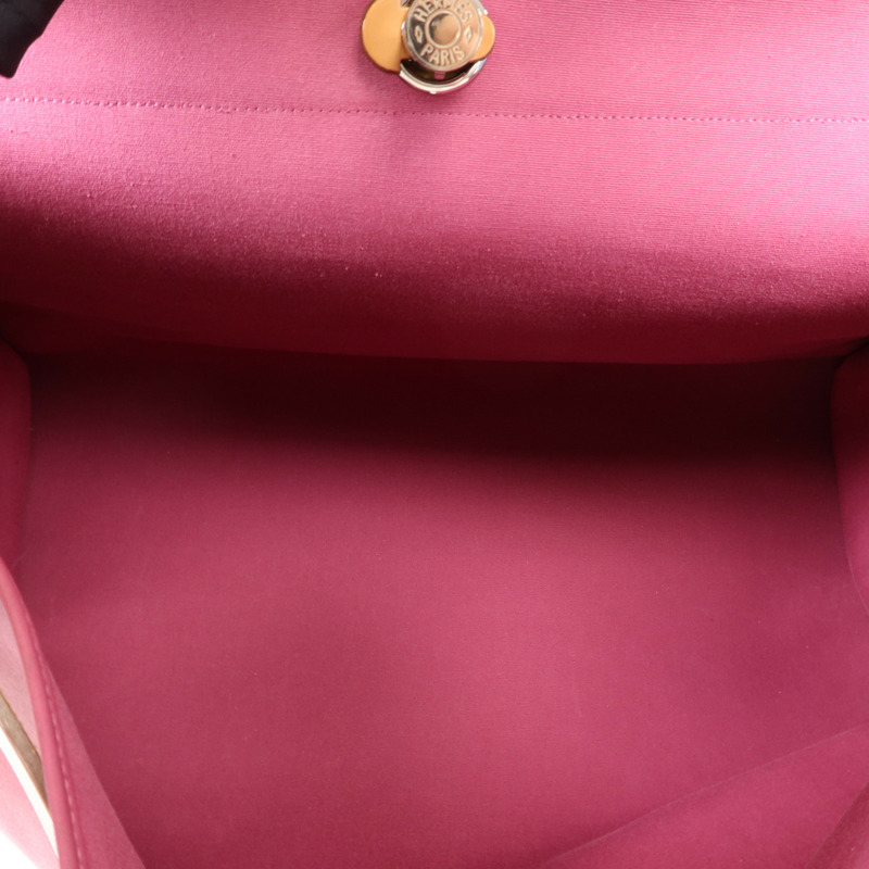 HERMES 帆布Herbag 50銀扣手挽肩背兩用袋Tosca-4