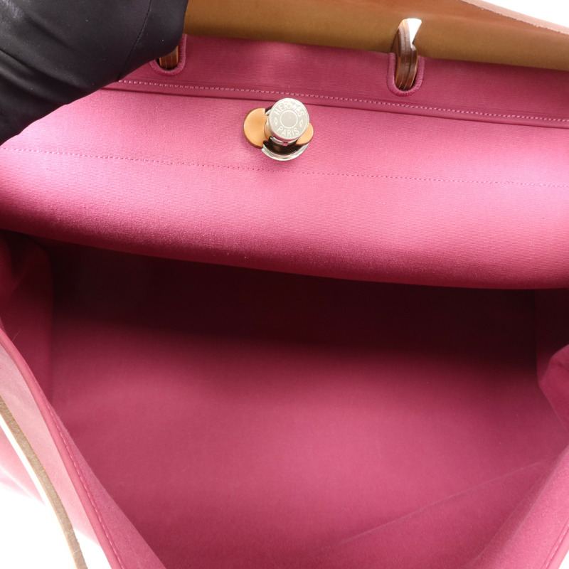 HERMES 帆布Herbag 50銀扣手挽肩背兩用袋Tosca-5