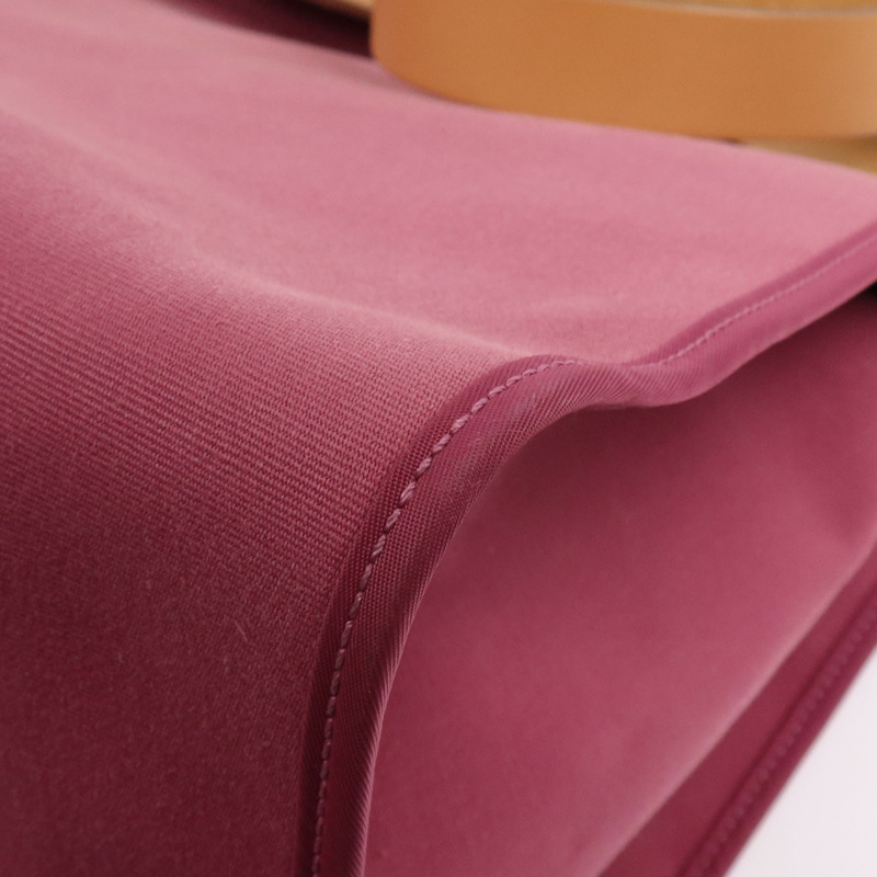 HERMES 帆布Herbag 50銀扣手挽肩背兩用袋Tosca-10