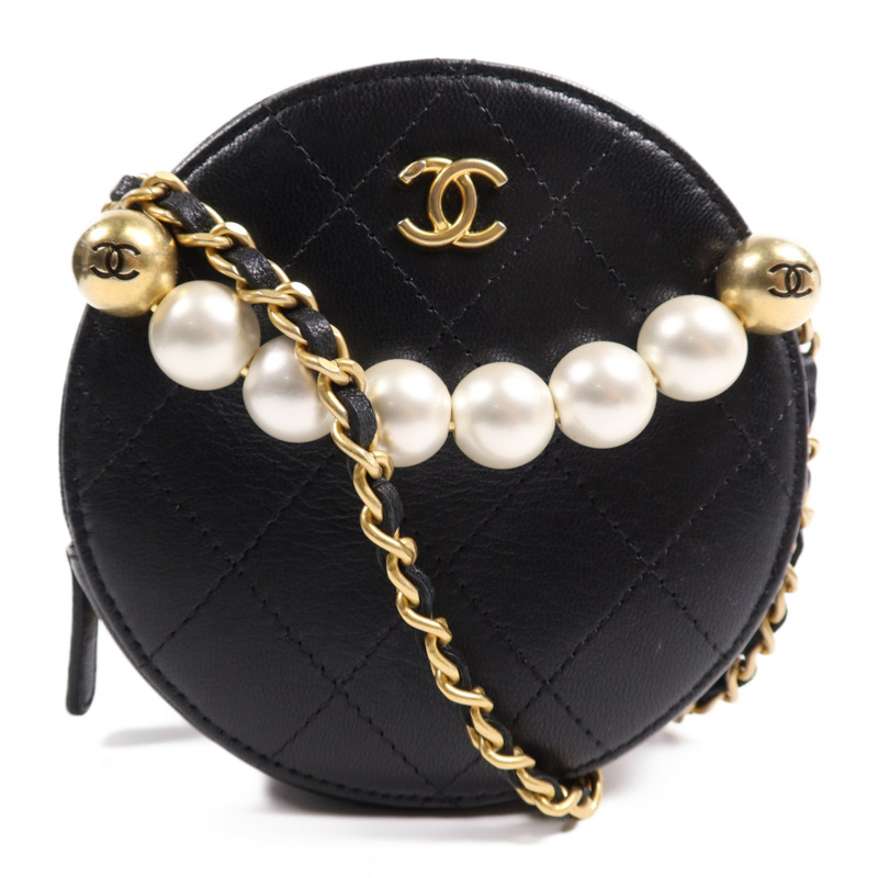 CHANEL 牛皮皮革Chain Shoulder Bag金扣鏈帶肩背袋-0