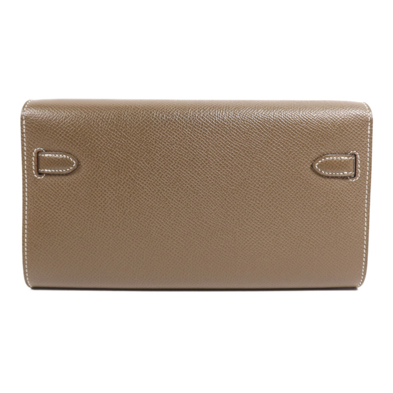 HERMES Epsom皮革Kelly To Go銀扣肩背袋Etoupe-1