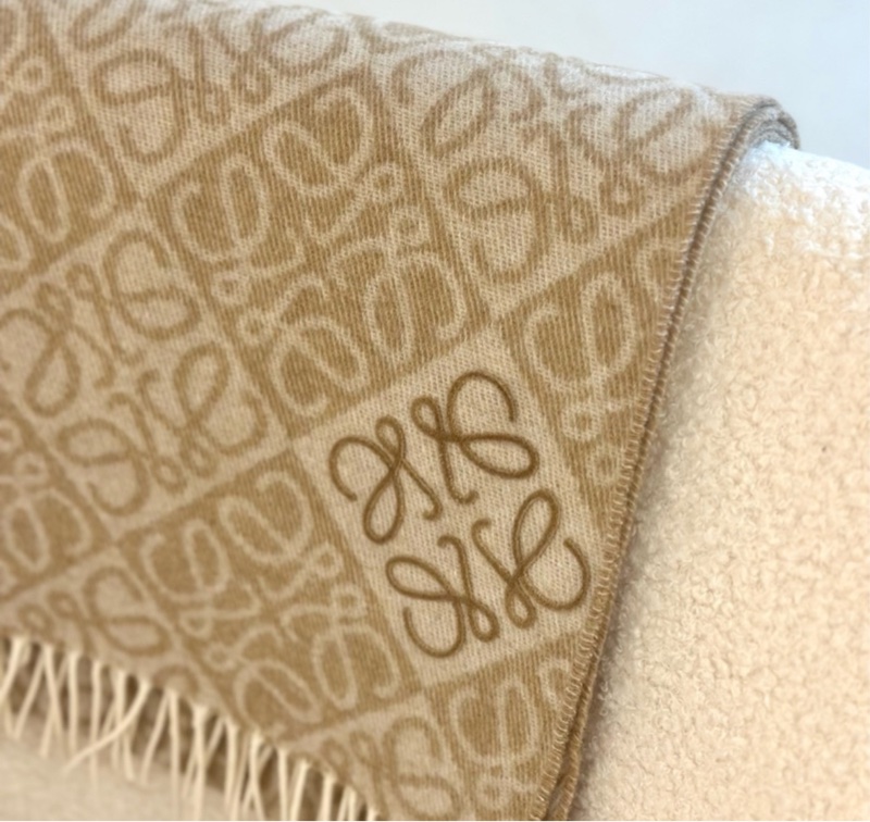 【全🆕】LOEWE Anagram scarf 羊絨羊毛頸巾奶茶色 米色-0