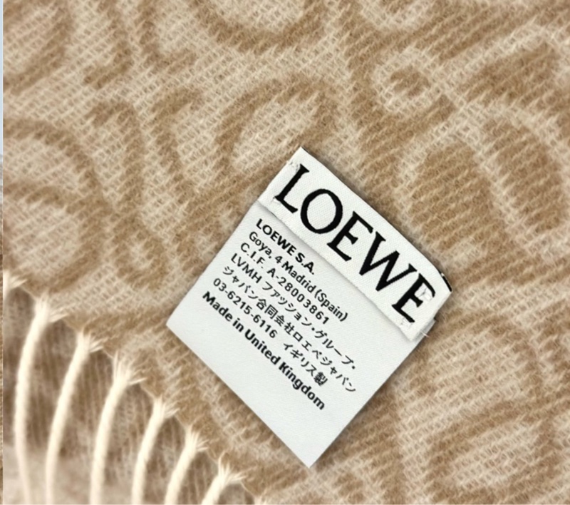 【全🆕】LOEWE Anagram scarf 羊絨羊毛頸巾奶茶色 米色-4