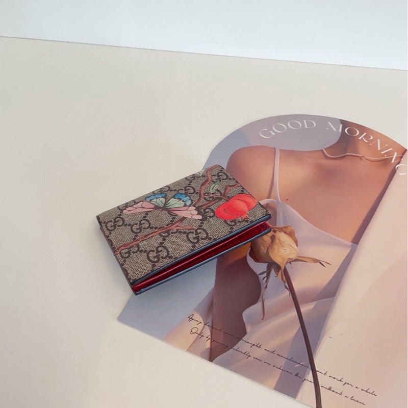 【閒置新99🆕】Gucci 蝴蝶雙G印花短款兩折錢包卡包-2