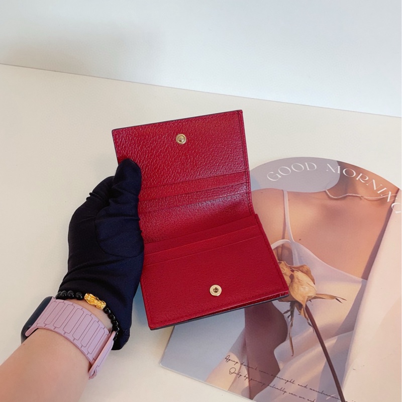 【閒置新99🆕】Gucci 蝴蝶雙G印花短款兩折錢包卡包-4