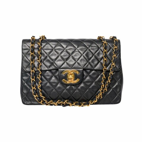CHANEL香奈兒經典黑金Maxi Classic Flap肩背包