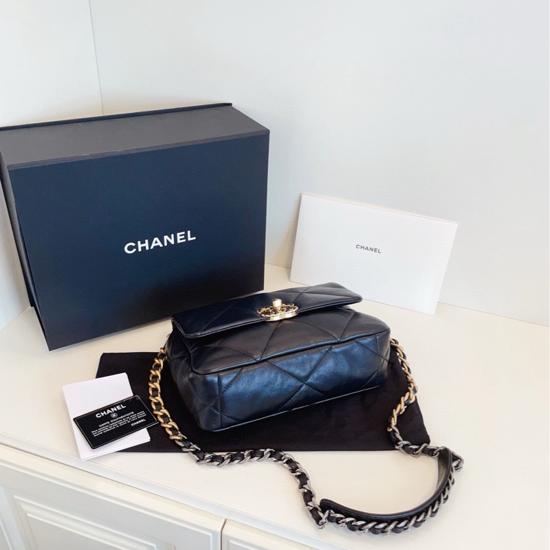 【閒置🆕】Chanel 黑金大菱格19bag枕頭包 小號手提包 斜挎包 單肩包-6
