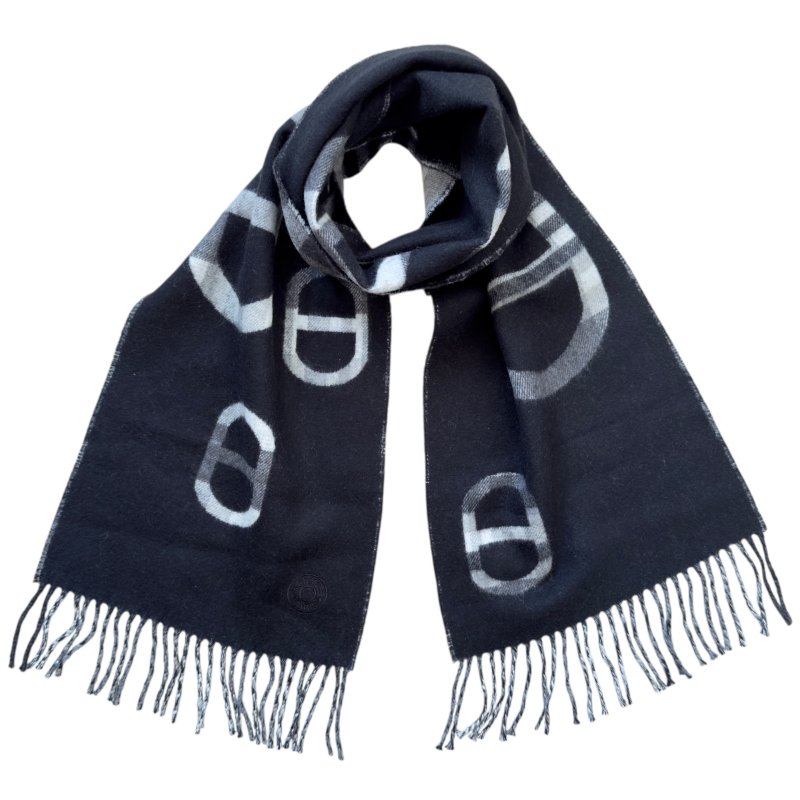 HERMES Tartan Maillons 豬鼻子🐽 雙面 純羊絨 圍巾-0