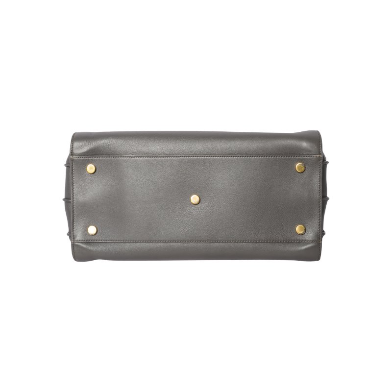 SAINT LAURENT聖羅蘭Sac De Jour灰色皮革小號托特包-3