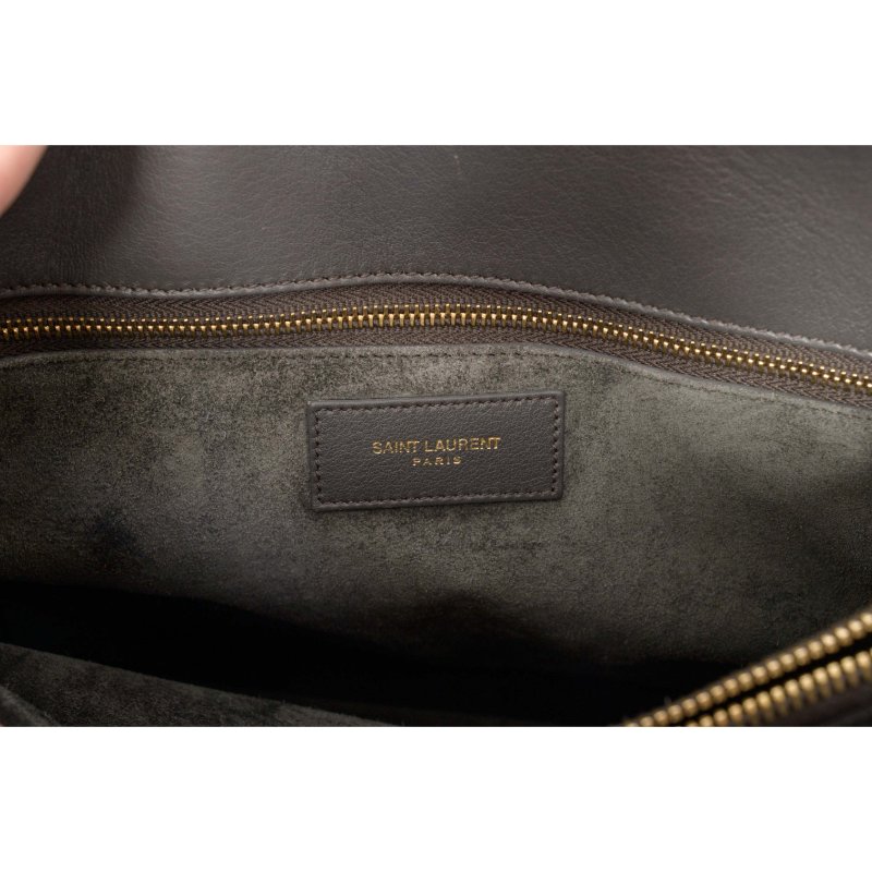SAINT LAURENT聖羅蘭Sac De Jour灰色皮革小號托特包-4