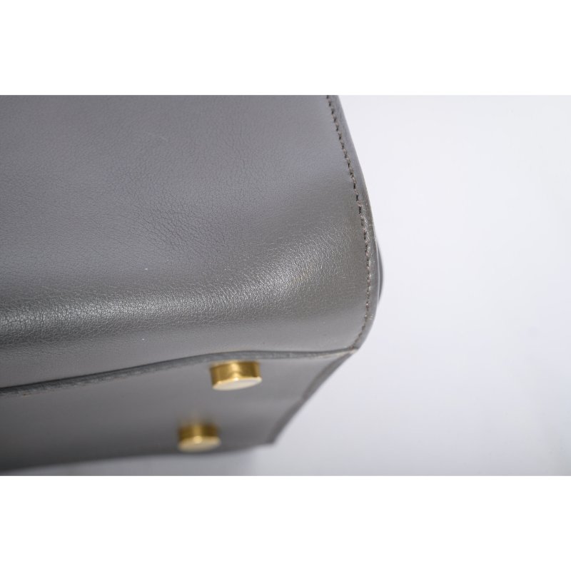 SAINT LAURENT聖羅蘭Sac De Jour灰色皮革小號托特包-8