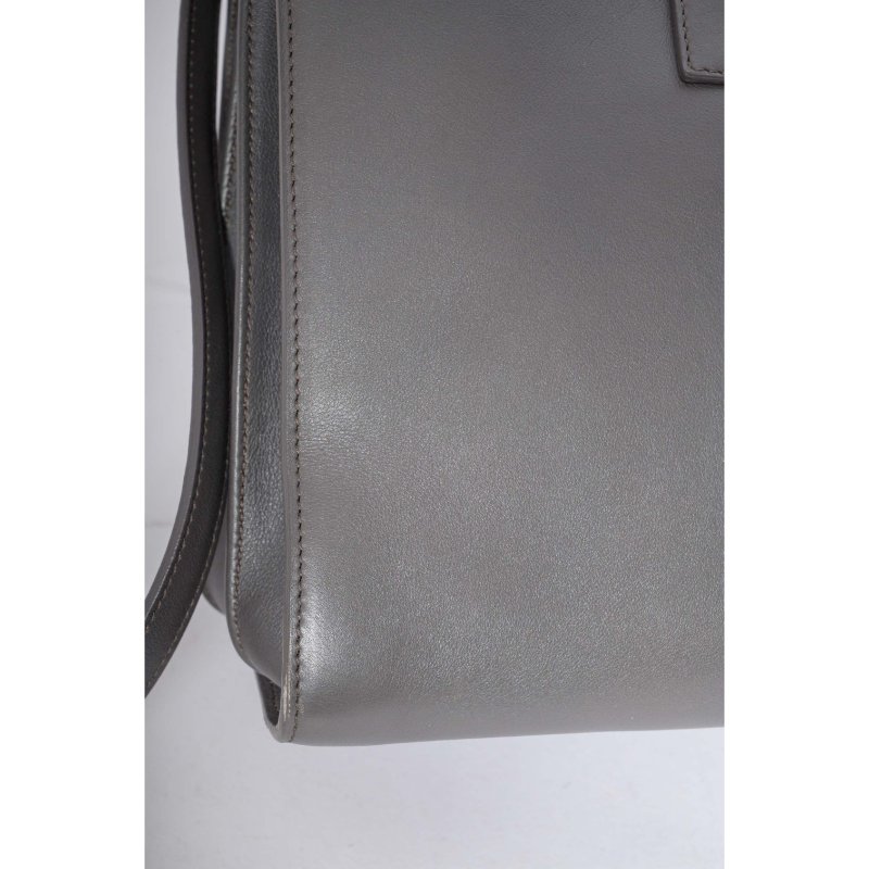 SAINT LAURENT聖羅蘭Sac De Jour灰色皮革小號托特包-9