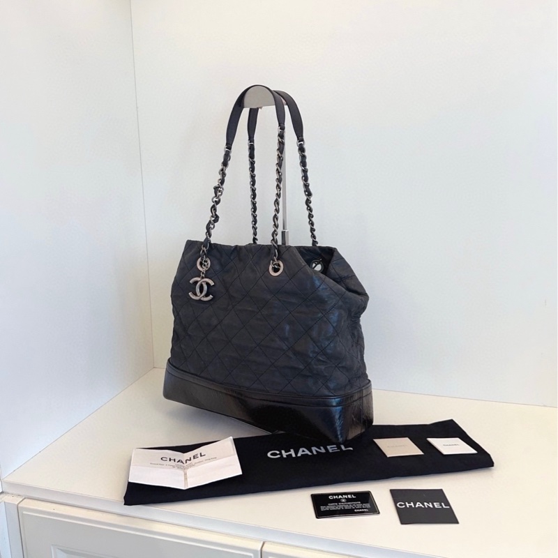【98新🆕】Chanel黑銀XXL流浪Tote鏈條托特包單肩包-2