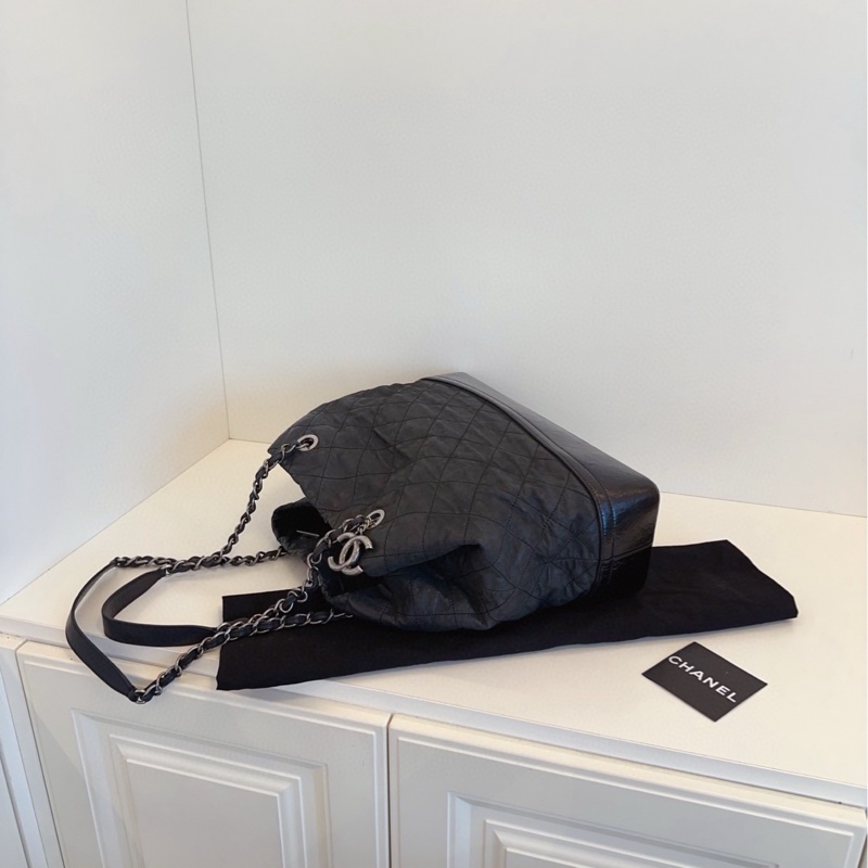 【98新🆕】Chanel黑銀XXL流浪Tote鏈條托特包單肩包-4