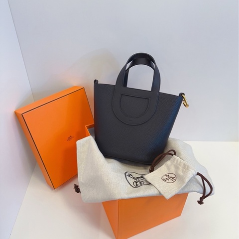 【閒置🆕】Hermes in the loop黑色 金扣 豬鼻子菜籃子手提包