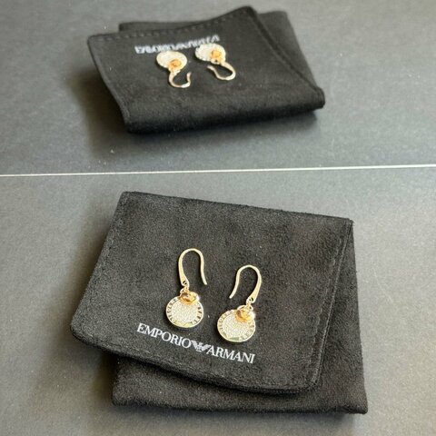 Emporio Armani 垂墜耳環｜超溫柔的銀金雙色搭配
