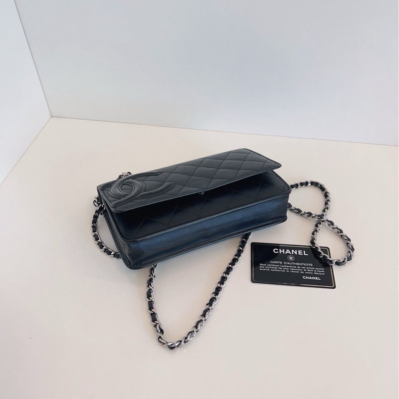 【98新🆕】Chanel康鵬大雙C菱格woc鏈條發財包手提包 單肩包-5