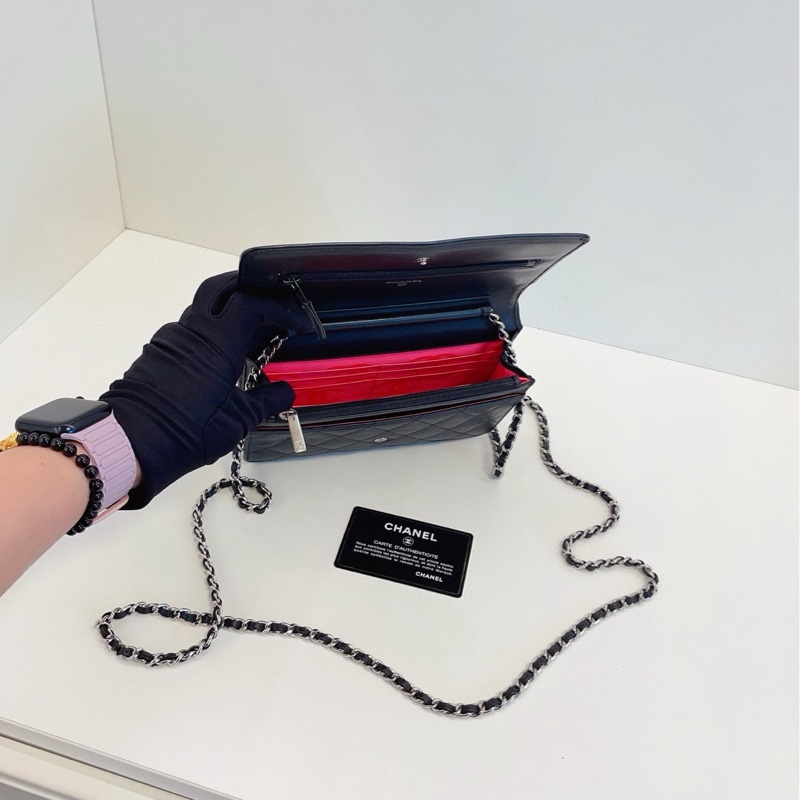 【98新🆕】Chanel康鵬大雙C菱格woc鏈條發財包手提包 單肩包-6