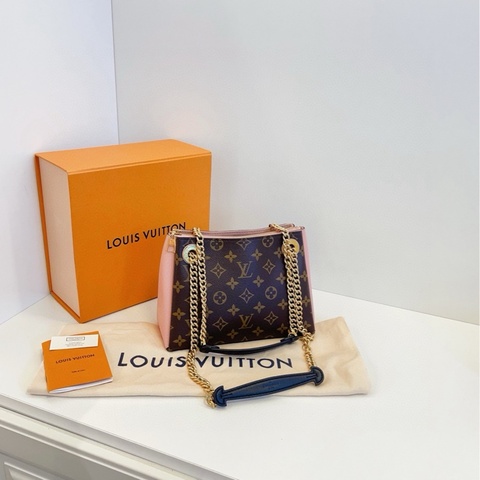 【99新🆕】LV 老花拼粉色 surene bb 鏈條包 手提包