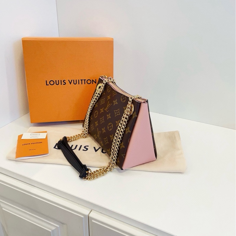 【99新🆕】LV 老花拼粉色 surene bb 鏈條包 手提包-3