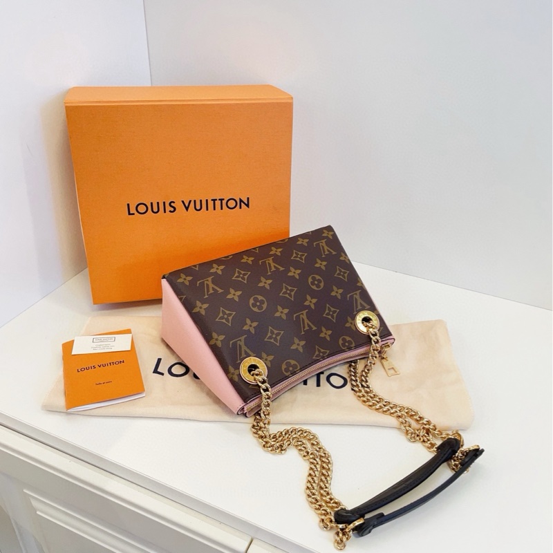 【99新🆕】LV 老花拼粉色 surene bb 鏈條包 手提包-4
