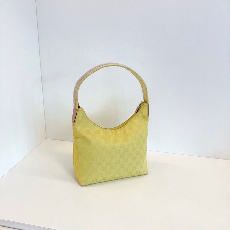 【99新🆕】Gucci 檸檬黃🍋滿logo老花 hobo 手提包 單肩包-1