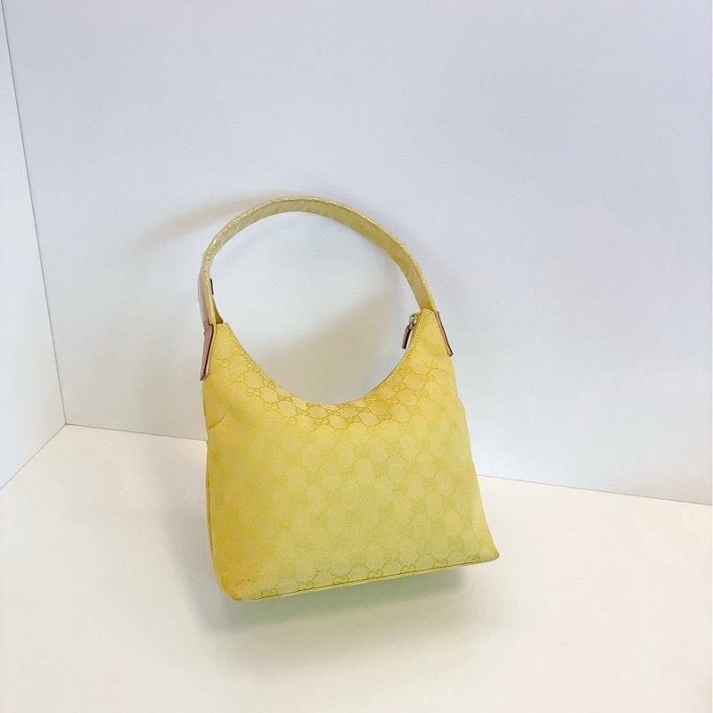 【99新🆕】Gucci 檸檬黃🍋滿logo老花 hobo 手提包 單肩包-3