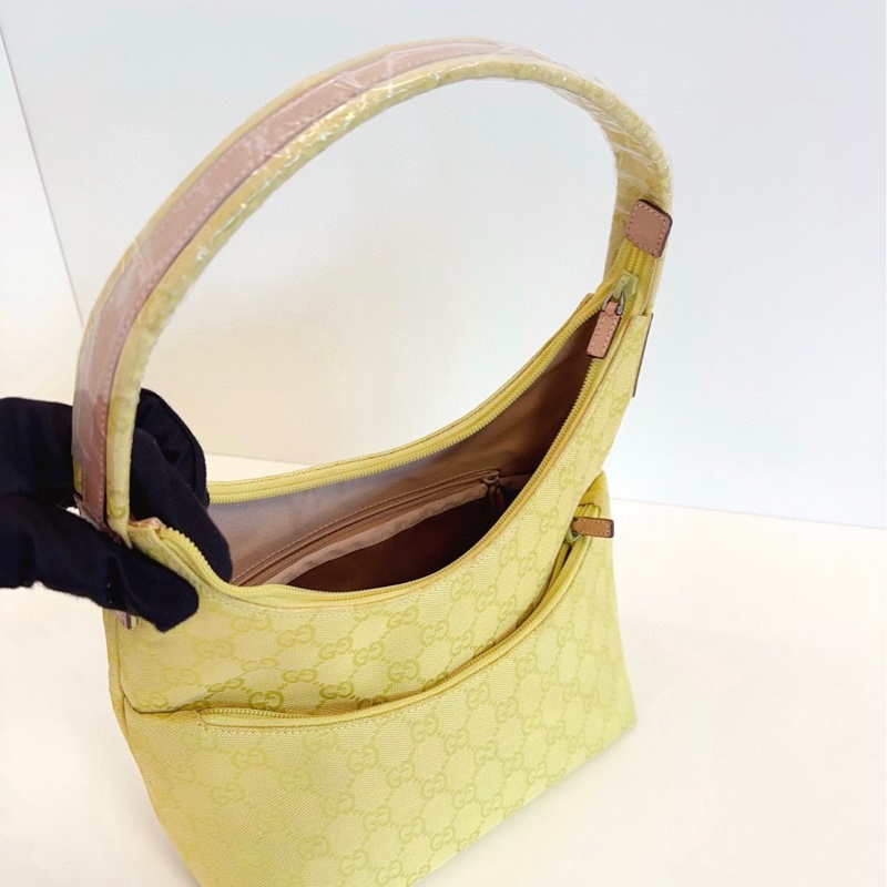 【99新🆕】Gucci 檸檬黃🍋滿logo老花 hobo 手提包 單肩包-7