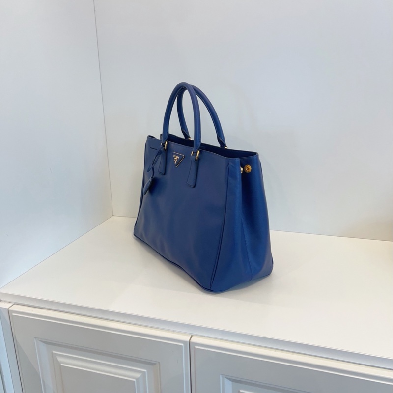 【98新🆕】Prada 藍金 十字紋牛皮殺手包 手提款 大經典一枚-2