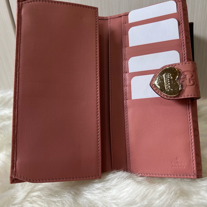 Gucci愛心金釦滿版壓紋長夾(全新收藏品)-3