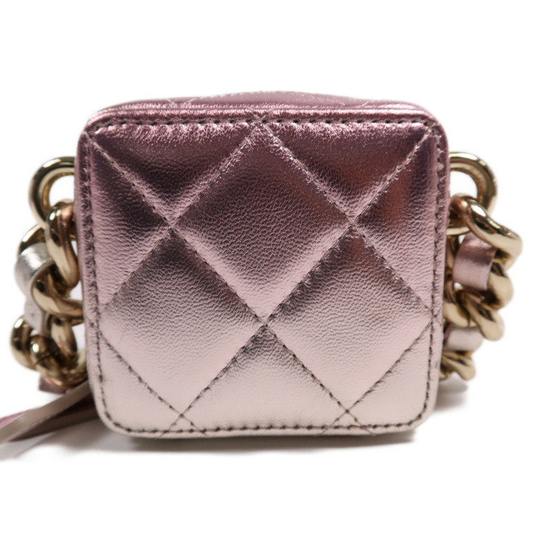 CHANEL 羊皮皮革Cube Bag金扣鏈帶肩背袋-1