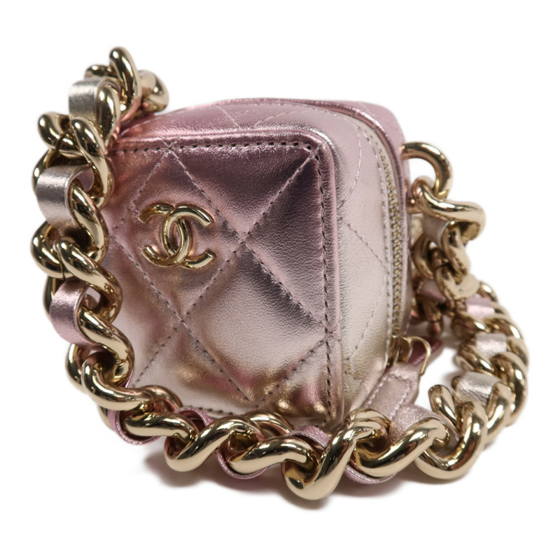 CHANEL 羊皮皮革Cube Bag金扣鏈帶肩背袋-2