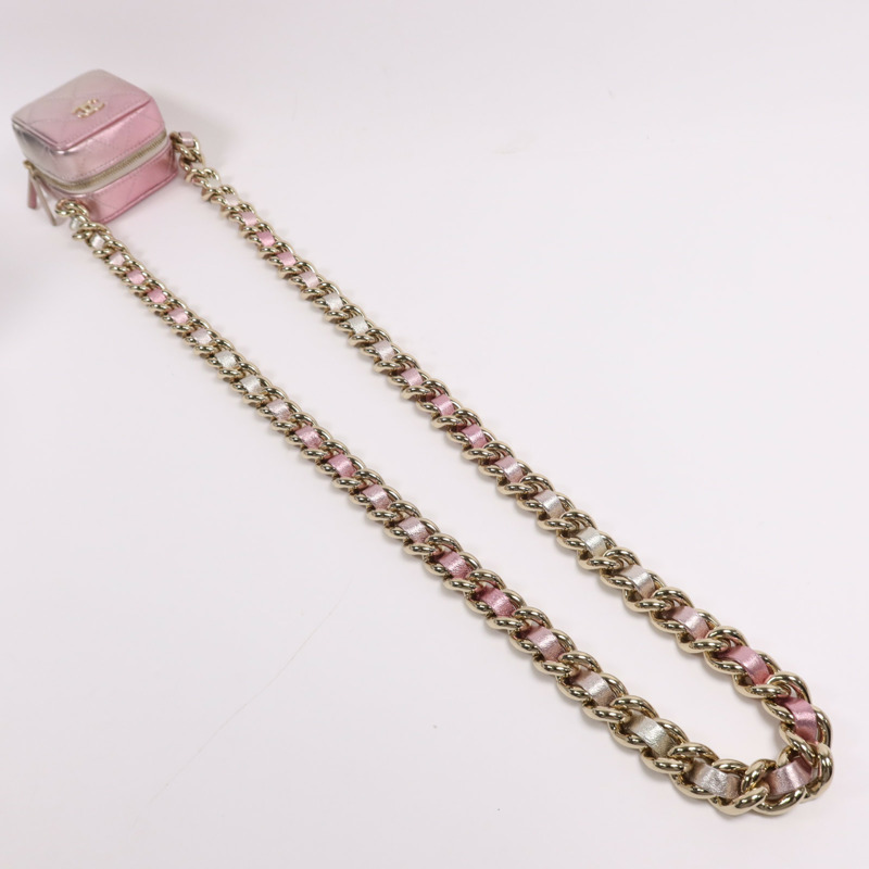 CHANEL 羊皮皮革Cube Bag金扣鏈帶肩背袋-8