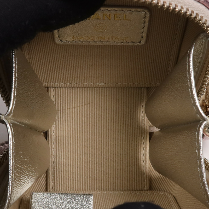 CHANEL 羊皮皮革Cube Bag金扣鏈帶肩背袋-10