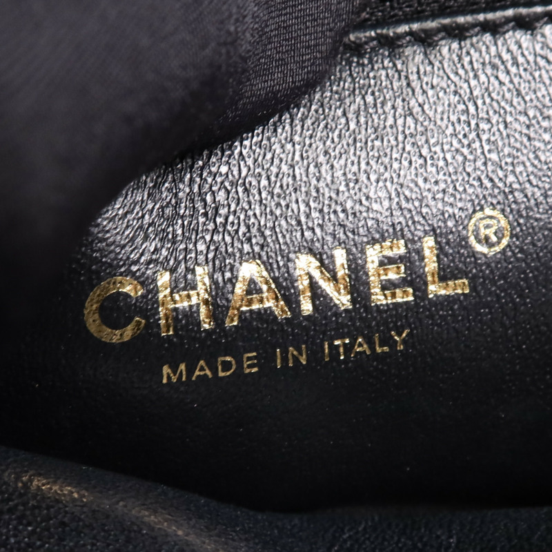 CHANEL 牛皮皮革Filigree Vanity Case金扣鏈帶手挽肩背兩用袋-5