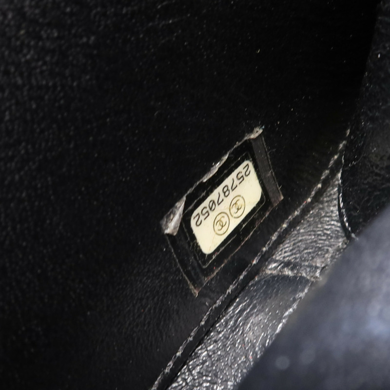 CHANEL 牛皮皮革Filigree Vanity Case金扣鏈帶手挽肩背兩用袋-6