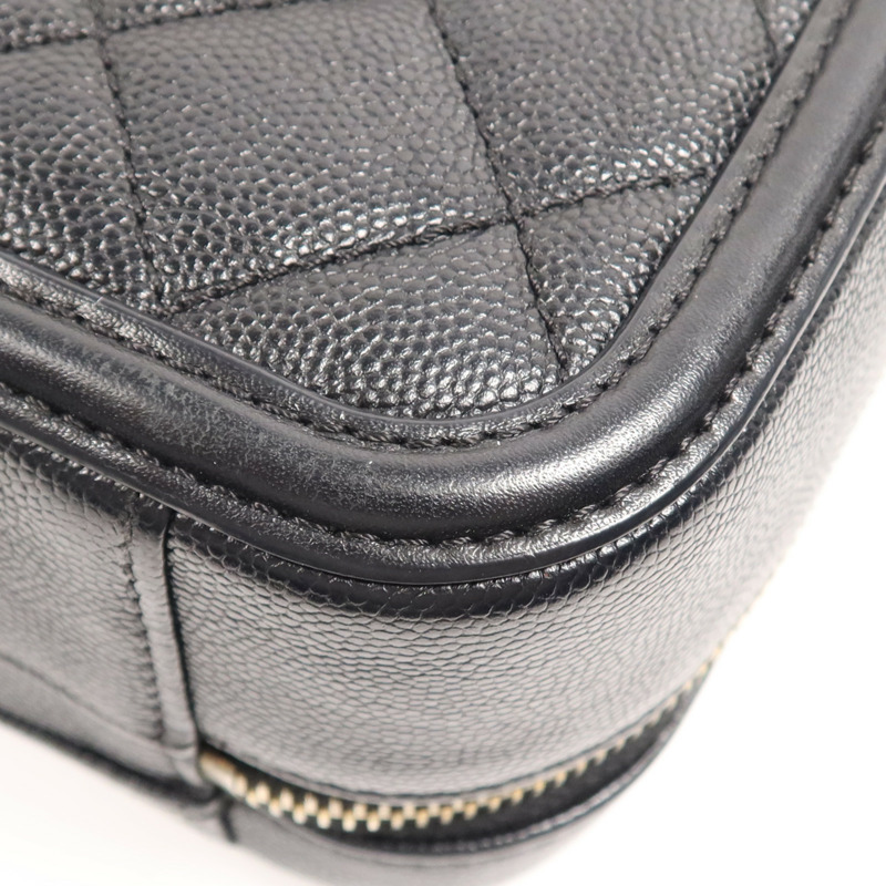 CHANEL 牛皮皮革Filigree Vanity Case金扣鏈帶手挽肩背兩用袋-12