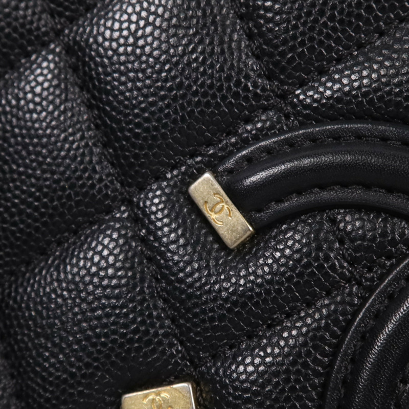 CHANEL 牛皮皮革Filigree Vanity Case金扣鏈帶手挽肩背兩用袋-15