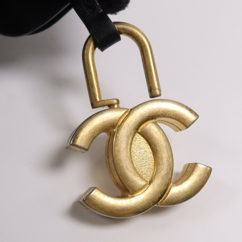 CHANEL 牛皮皮革Filigree Vanity Case金扣鏈帶手挽肩背兩用袋-17